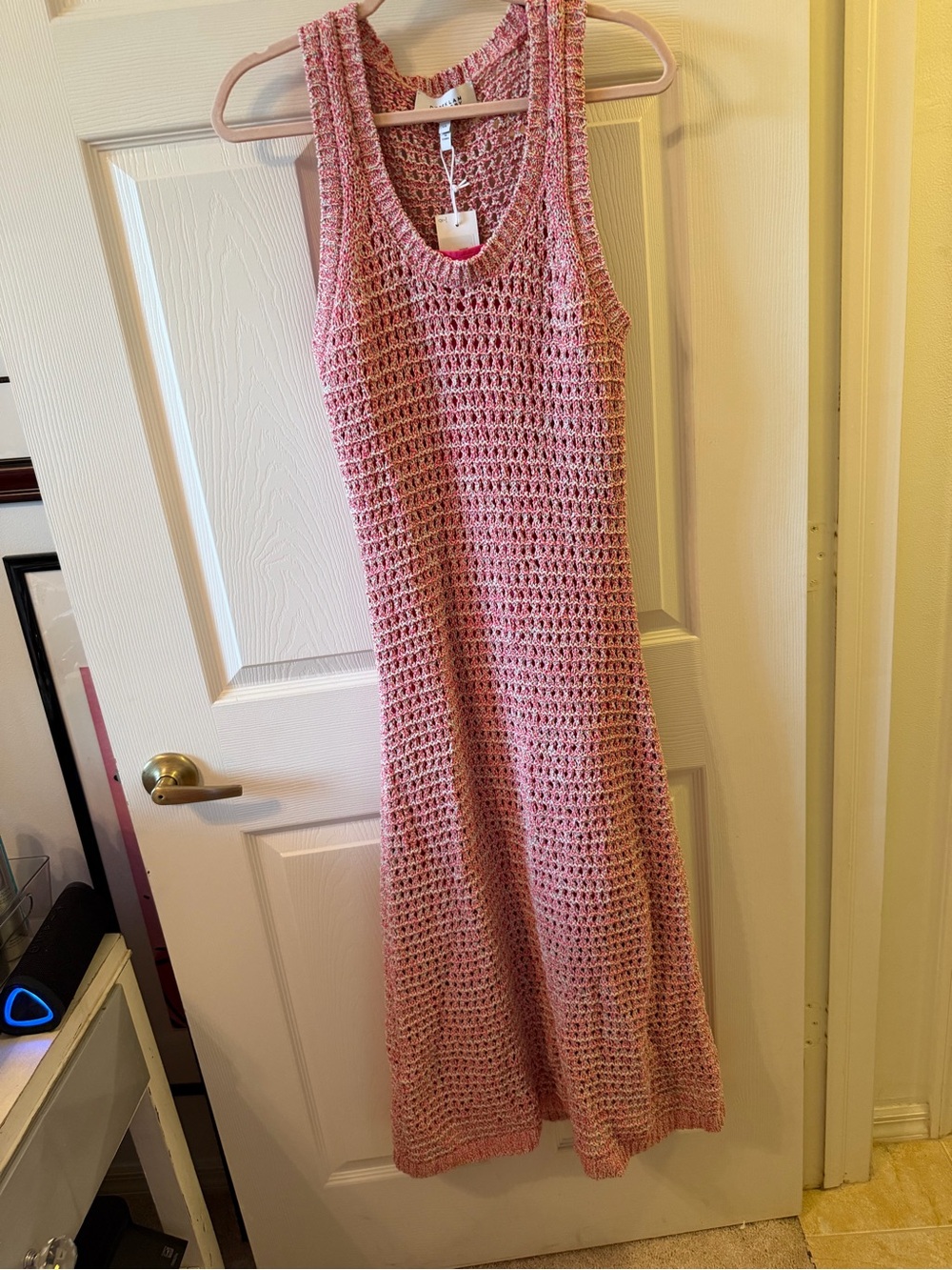 Derek Lam Pink Crochet Maxi Dress